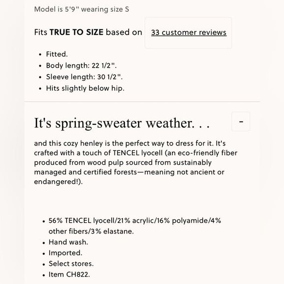 NWT J CREW Henley sweater in TENCEL™ blend in Cream/white - Picture 7 of 7